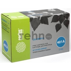 Тонер Картридж Cactus CS-CB401AR голубой для HP CLJ CP4005/CP4005DN/CP4005N (7500стр.)