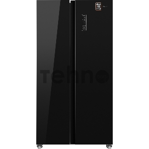 Холодильник Weissgauff WSBS 500 NFB Inverter черное стекло (двухкамерный)