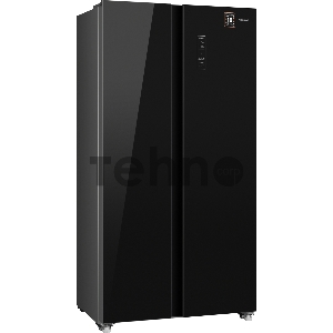 Холодильник Weissgauff WSBS 500 NFB Inverter черное стекло (двухкамерный)
