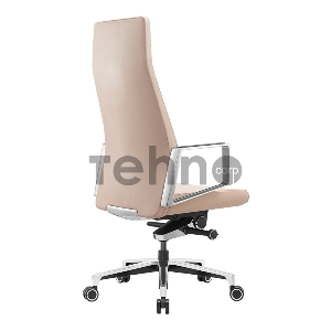 Кресло руководителя Бюрократ _JONS/BEIGE бежевый кожа крестовина алюминий