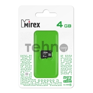 Карта памяти microSDHC MIREX 4GB (class 10)
