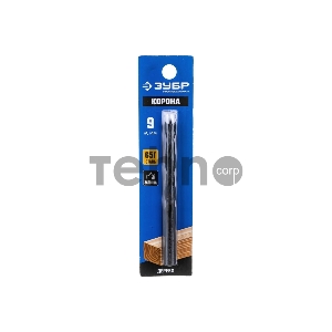 Сверло по дереву , ЗУБР d 9x115/70мм, спиральное М-образная заточка