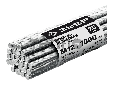 Шпилька резьбовая DIN 975, М12x1000мм, 25 шт, класс прочности 4.8, оцинкованная, ЗУБР