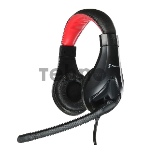 Наушники с микрофоном Oklick HS-L100 черный/красный 2м мониторы оголовье (NO-530)
