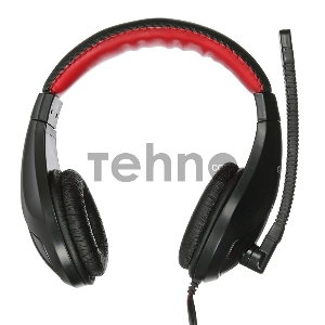 Наушники с микрофоном Oklick HS-L100 черный/красный 2м мониторы оголовье (NO-530)