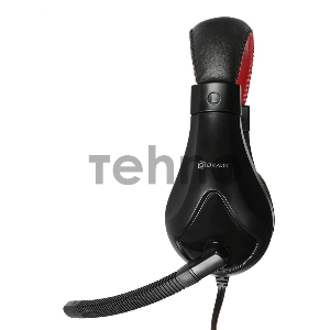Наушники с микрофоном Oklick HS-L100 черный/красный 2м мониторы оголовье (NO-530)