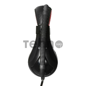 Наушники с микрофоном Oklick HS-L100 черный/красный 2м мониторы оголовье (NO-530)