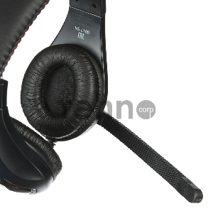 Наушники с микрофоном Oklick HS-L100 черный/красный 2м мониторы оголовье (NO-530)
