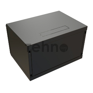 Шкаф коммутационный WRline (WR-TW-0645-GP-RAL9004) настенный 6U 600x450мм пер.дв.стекл 2 бок.пан. 60кг черный 370мм 367мм IP20 сталь