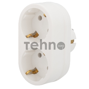 Двойник электрический 16 А с заземлением белый REXANT