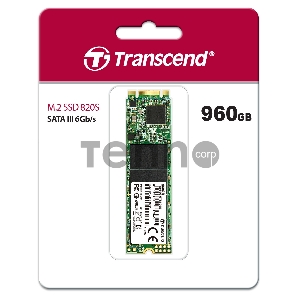 Накопитель SSD M.2 Transcend 960Gb MTS820 <TS960GMTS820S> (SATA3, up to 560/520MBs, 75000 IOPs, 3D TLC, 22х80мм)
