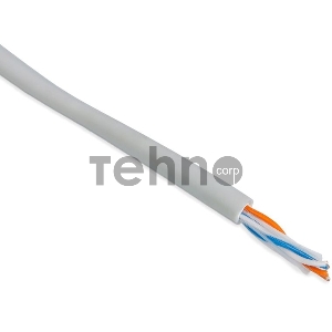 Hyperline UUTP2-C5-S24-IN-LSZH-GY-500 (UTP2-C5E-SOLID-LSZH-500) (500 м) Кабель витая пара, неэкранированная U/UTP, категория 5, 2 пары (24 AWG), одножильный (solid), LSZH, нг(С)-HF, -20°C - +75°C, серый