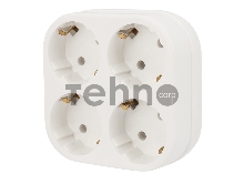 Четверник электрический 16 А с заземлением белый REXANT