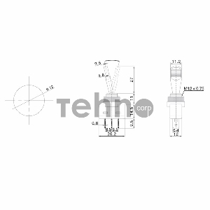 Тумблер 12V 20А (3c) ON-OFF однополюсный  с синей подсветкой  REXANT