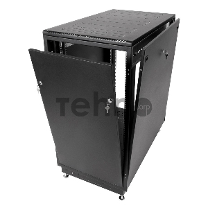 Шкаф телекоммуникационный напольный 22U (600x1000) дверь стекло цвет черный