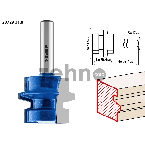 Фреза ЗУБР 28729-31.8  комбинированная универсальная d= 31.8мм дл.-25.4мм хв.-12мм