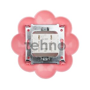 Выключатель одноклавишный KRANZ HAPPY Цветок скрытой установки, белый/розовый