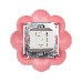 Выключатель одноклавишный KRANZ HAPPY Цветок скрытой установки, белый/розовый, фото 3