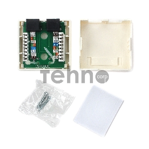 Розетка GEMBIRD NA214 RJ-45 кат.5e внешняя 2 порта, 110&Krone