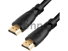 Кабель Greenconnect Premium 1.0m HDMI версия 2.0, HDR Ultra HD 4K60 Hz/ 5K30Hz, 3D, Ethernet 18.0 Гбит/с, OD8.0mm, 28/26 AWG, черный, GCR-50541