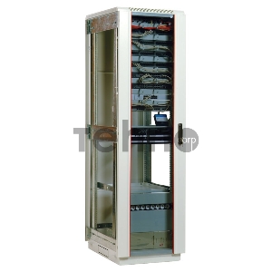 Шкаф телеком. напольный 42U (600x600) дверь стекло (ШТК-М-42.6.6-1ААА) (3 коробки)