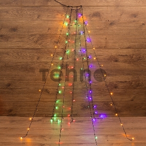 Елочная гирлянда с кольцом, 7 нитей по 1,8 метра, цвет диодов мультиколор, не соединяется