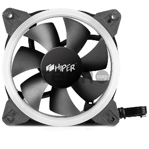 Вентилятор для корпуса Single ring, RGB fan HIPER HCF1251-03, 120*120*25mm (38.5CFM, 1200RPM, 3+4PIN)