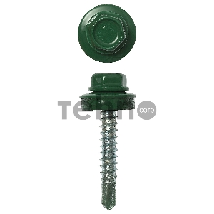 Саморезы СКД кровельные, RAL 6002 зеленый лист, 29 х 4.8 мм, 400 шт, для деревянной обрешетки, ЗУБР Профессионал