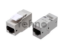 Проходной адаптер (coupler) Hyperline CA2-KJ-C(XX)-SH-BK, RJ45(8p8c), keystone, кат. 6, экр., цвет: чёрный