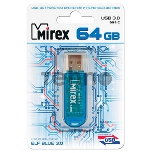 Флеш накопитель 64GB Mirex Elf, USB 3.0, Синий