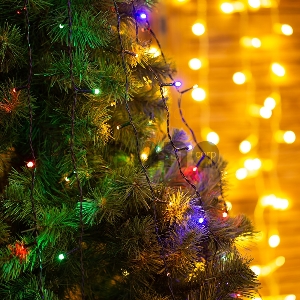 Елочная гирлянда с кольцом, 7 нитей по 1,8 метра, цвет диодов мультиколор, не соединяется