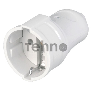 Розетка разборная РПп10-01-Ст 16А прямая разборная с заземл. бел. ИЭК ERP10-16-01-K01