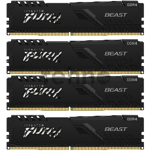 Память оперативная Kingston 64GB 3200MHz DDR4 CL16 DIMM (Kit of 4) 1Gx8 FURY Beast Black