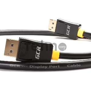 Кабель Greenconnect  10.0m DisplayPort/DisplayPort v1.2/v1.2 черный, позолоченные контакты, OD7.3mm, 28/28 AWG, 20M / 20M, GCR-DP2DP-10.0m, двойной экран