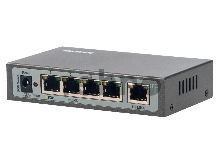 Сетевой коммутатор FE-104POE-S 5 портов 10/100 Мбит/с (IEEE802.3u 100BaseTX) из них 4 c поддержкой PoE (IEEE802.3at) до 15,4Вт на порт (HI POE), Сумма