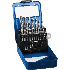 Набор сверл по металлу, ЗУБР ПРОФ-А 19шт(1-10мм), сталь Р6М5, класс А, мет.бокс