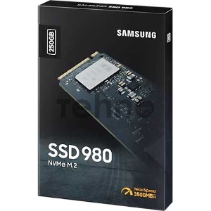 Накопитель SSD M.2 (PCI-E NVMe) 250 Gb Samsung 980 (R2900/W1300MB/s) (MZ-V8V250BW)