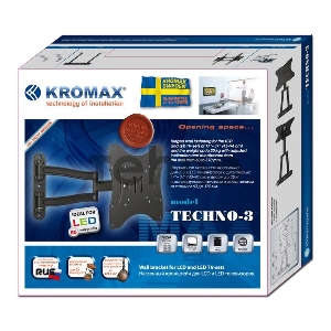 Кронштейн для телевизора Kromax TECHNO-3 серый 15-40 макс.20кг настенный поворотно-выдвижной и наклонный