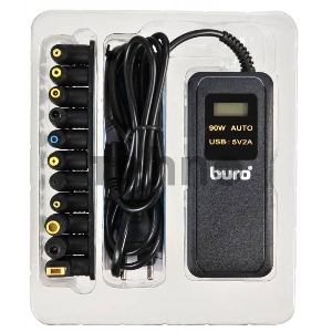 Блок питания Buro BUM-0065A90 автоматический 90W 12V-20V 11-connectors 5A 1xUSB 2.1A от бытовой электросети LСD индикатор