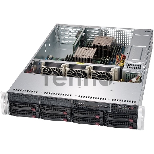 Корпус Supermicro CSE-825TQC-R740WB, 2U, 8 x 3.5 hot swap bays, 2 x 3.5 fixed bays, SAS3, 7 x LP expansion slots, 740W RPS