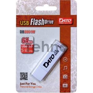 Флеш Диск Dato 64Gb DB8001 DB8001W-64G USB2.0 белый