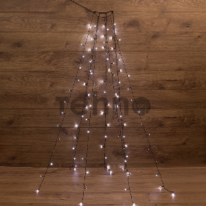 Елочная гирлянда с кольцом, 7 нитей по 1,8 метра, цвет диодов белый, не соединяется