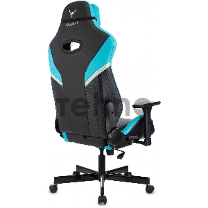 Кресло игровое Knight Thunder 5X черный/голубой эко.кожа крестов. металл