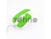 Мышь Gembird MOP-410-GRN, USB, зелёный, 3 кнопки+колесо кнопка, soft touch, 1600 DPI, кабель 1.5м