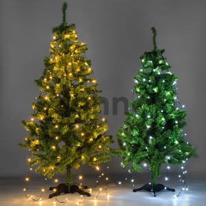 Елочная гирлянда с кольцом, 7 нитей по 1,8 метра, цвет диодов белый, не соединяется