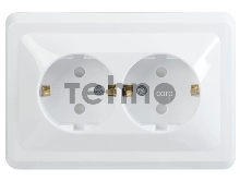 Розетка 2-м СП Вега РСш12-3-ВБ с заземл. контактом и защ. штор 16А бел. ИЭК ERV24-K01-16-DM