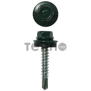 Саморезы СКД кровельные, RAL 6005 зеленый насыщенный, 29 х 4.8 мм, 400 шт, для деревянной обрешетки, ЗУБР Профессионал