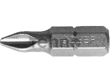 Бита ЗУБР МАСТЕР 26001-2-25-2  кованая CrMo C 1/4'' PH2 25мм 2шт