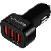 Зарядное устройство CANYON Universal 3xUSB car adapter, Input 12V-24V, Output 5V-3.1A, black rubber coating+black metal ring (side with USB is in plastic), 66*35.2*25.1mm, 0.025kg, фото 4