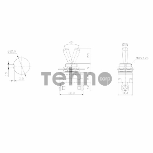 Тумблер 220V 10А (2c) ON-OFF однополюсный  Mini  REXANT